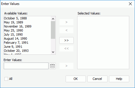 Enter Values dialog - allow type in