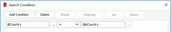 Add a condition in the Search Condition dialog