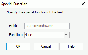 Special Function dialog