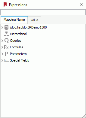 Expressions dialog - Mapping Name tab for record level security