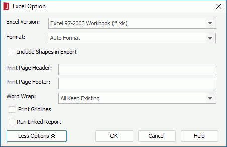 Excel Option dialog