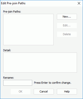 Edit Pre-join Paths dialog