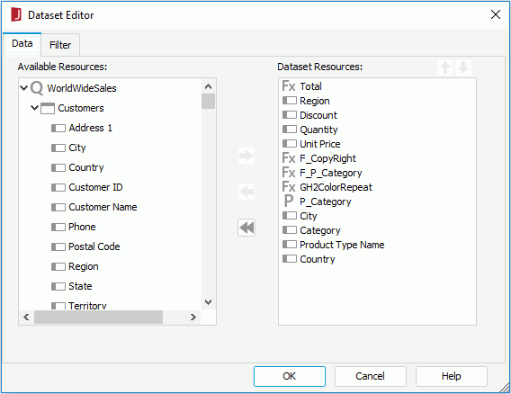 Dataset Editor - Data