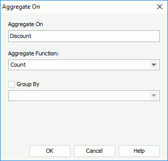 Aggregate On dialog