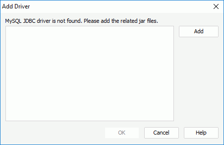 Add Driver dialog