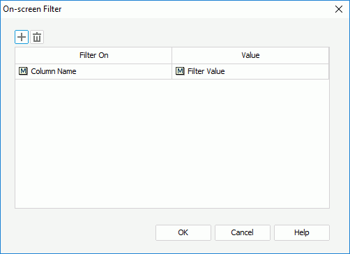 On-screen Filter dialog