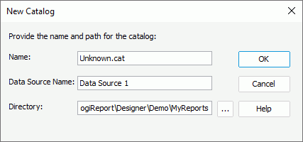 New Catalog dialog