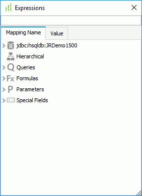 Expressions dialog - Mapping Name tab for record level security