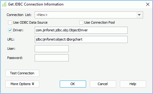 Specify JDBC Connection Information