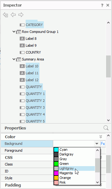 Set the Background Property for Objects