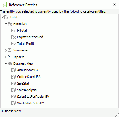 Reference Entities dialog