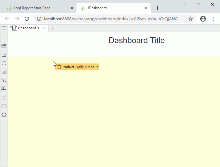 Drag and Drop Library Component into Dashboard