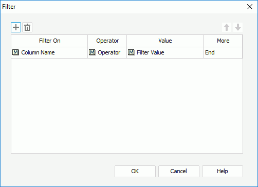 Filter dialog