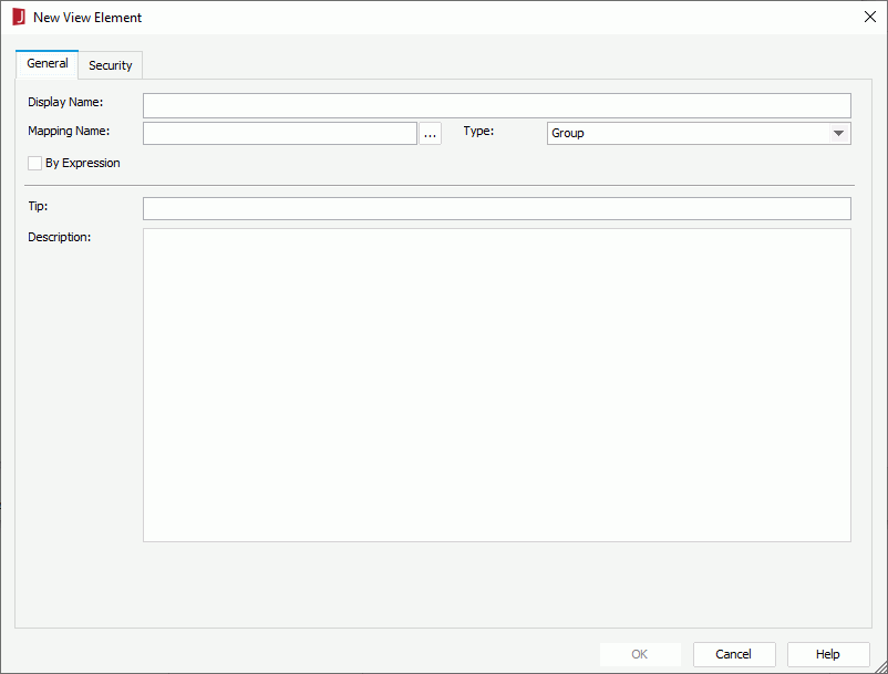 Add View Element dialog