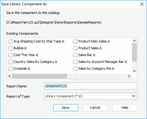 Save Library Component As dialog