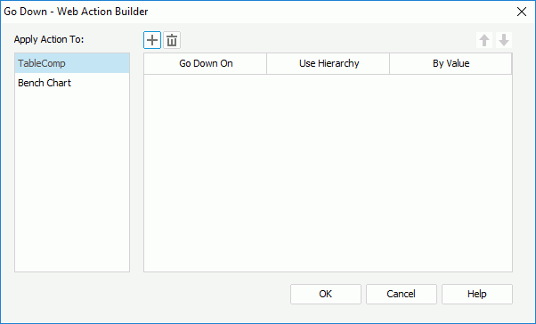 Go Down - Web Action Builder dialog