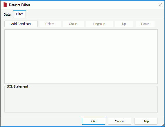 Dataset Editor - Filter