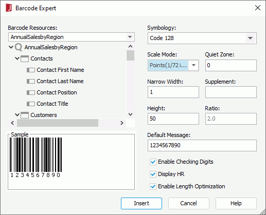 Barcode Expert dialog