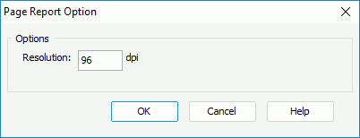 Page Report Option dialog