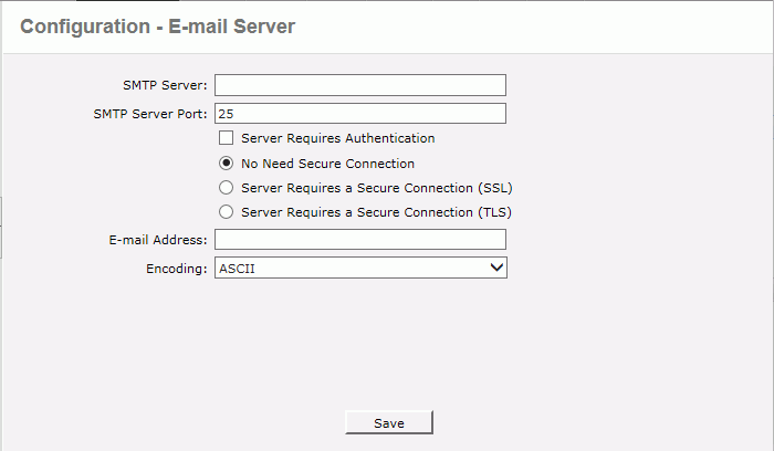 Configure E-mail Server