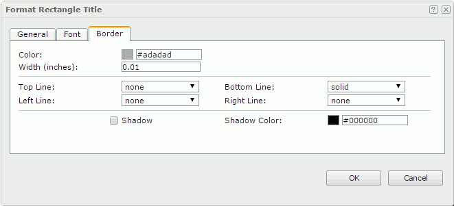 Format Rectangle Title dialog - Border tab