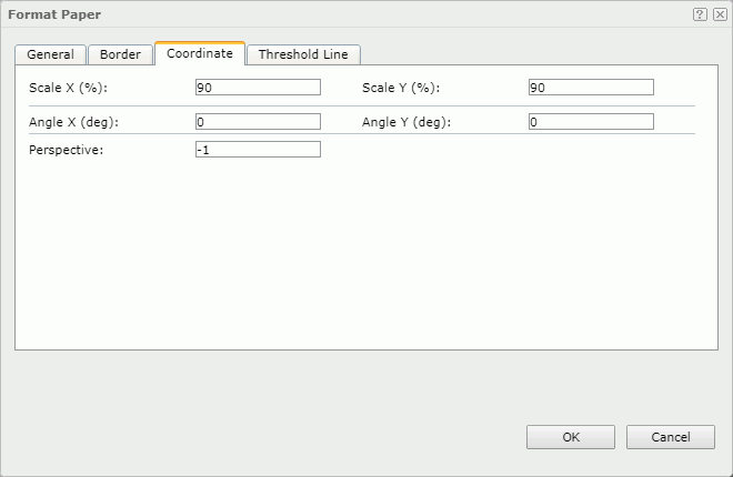Format Paper dialog - Coordinate tab