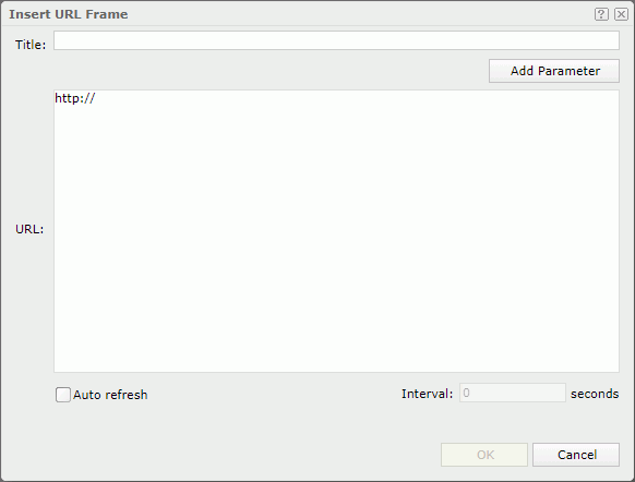 Insert URL Frame dialog