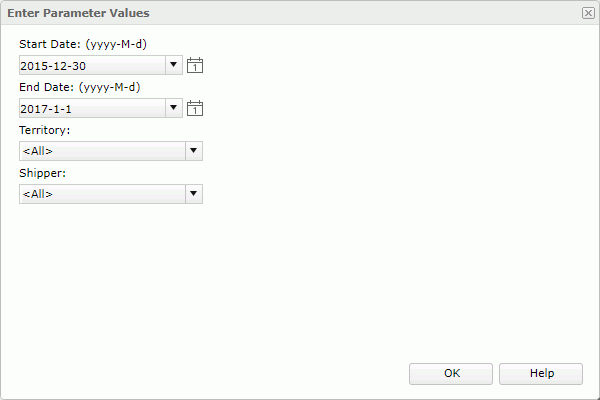 Enter Parameter Values dialog