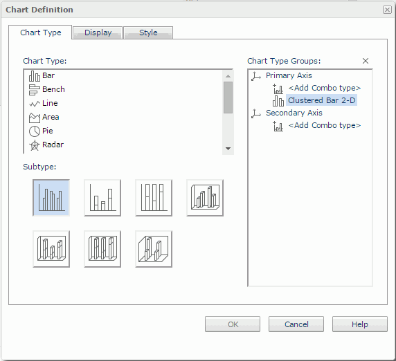 Chart Definition dialog - Chart Type tab