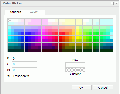 Color Picker dialog - Standard tab