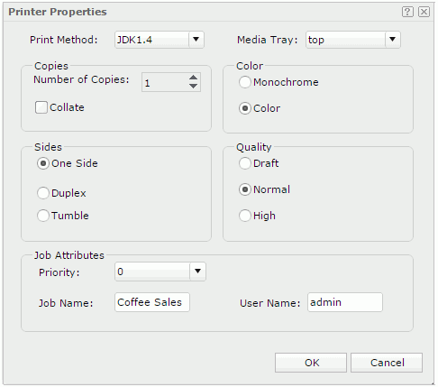 Printer Properties dialog