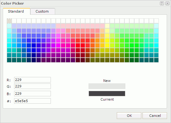 Color Picker dialog - Standard tab