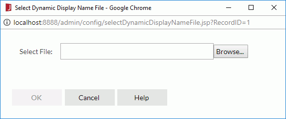 Select Dynamic Display Name File dialog