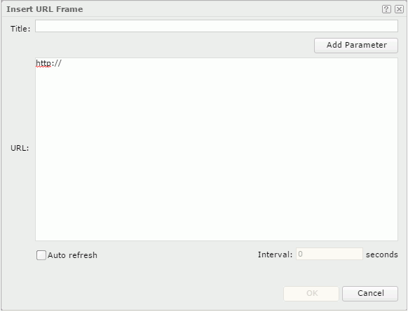 Insert URL Frame dialog