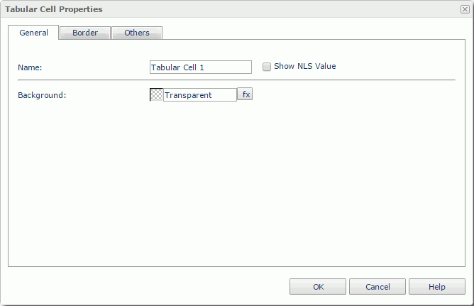 Table Cell Properties dialog - General tab