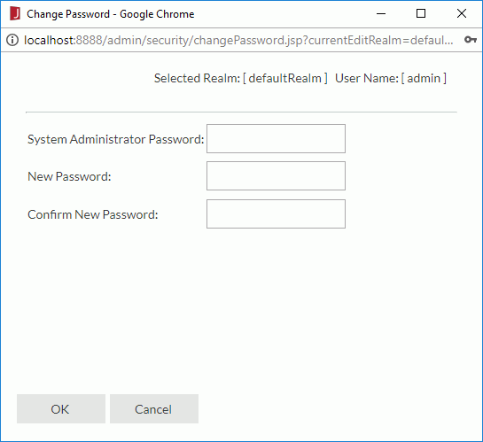 Change Password dialog