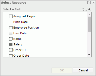 Select Resource dialog