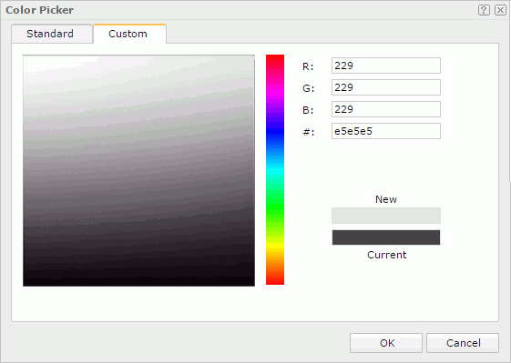 Color Picker dialog - Custom tab