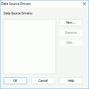 Data Source Drivers dialog box