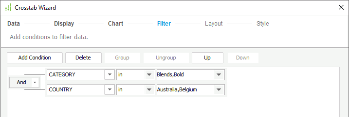 Specify Filter Conditions