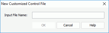New Customized Control File dialog box