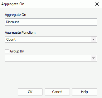 Aggregate On dialog box