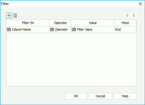 Filter dialog box