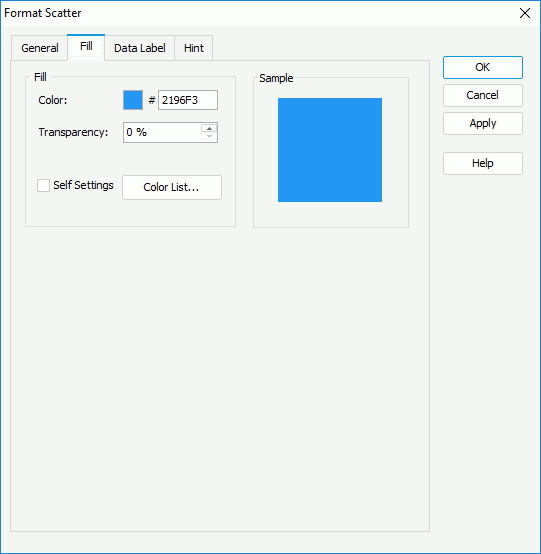 Format Scatter dialog box - Fill