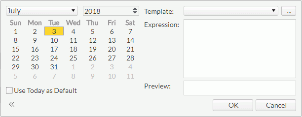 Calendar dialog