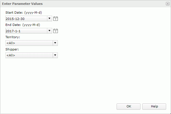 Enter Parameter Values dialog box