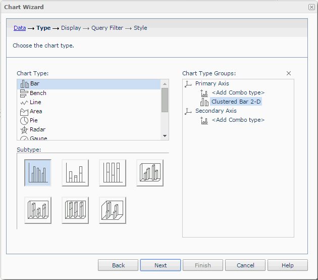 Chart Wizard - Type screen