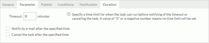 Schedule dialog - Duration tab
