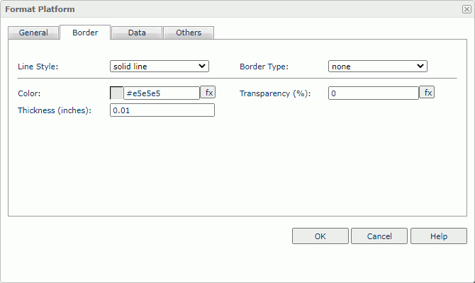 Format Platform dialog box - Border tab