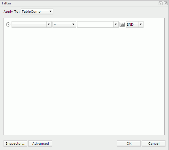 Filter dialog box - Basic mode